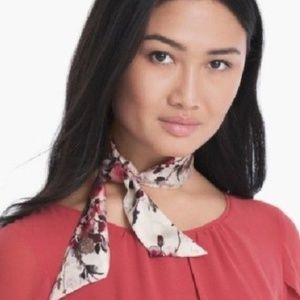 NWT WHBM Silk-Floral-Mini-Scarf
